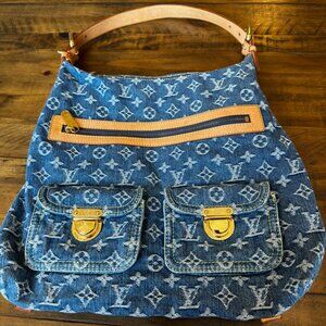 Louis Vuitton Blue Monogram Denim Baggy GM Shoulder Bag